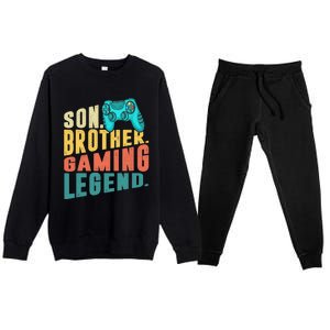 Funny Gamer Son Big Brother Gaming Legend Gift Boys Teenager Premium Crewneck Sweatsuit Set