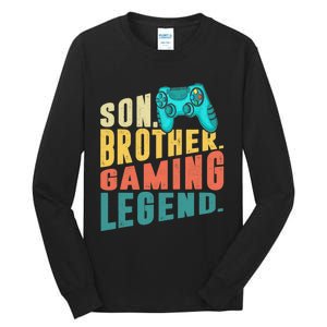 Funny Gamer Son Big Brother Gaming Legend Gift Boys Teenager Tall Long Sleeve T-Shirt