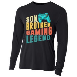 Funny Gamer Son Big Brother Gaming Legend Gift Boys Teenager Cooling Performance Long Sleeve Crew