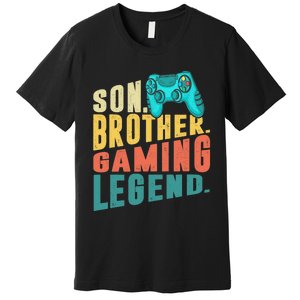 Funny Gamer Son Big Brother Gaming Legend Gift Boys Teenager Premium T-Shirt