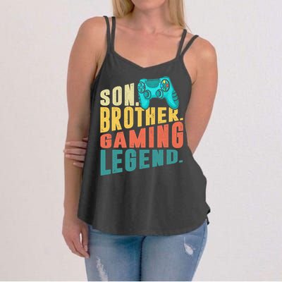 Funny Gamer Son Big Brother Gaming Legend Gift Boys Teenager Women's Strappy Tank