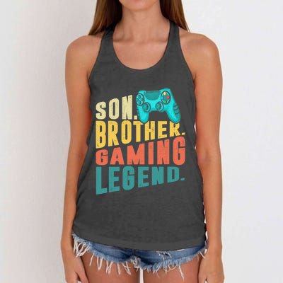 Funny Gamer Son Big Brother Gaming Legend Gift Boys Teenager Women's Knotted Racerback Tank