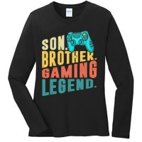 Funny Gamer Son Big Brother Gaming Legend Gift Boys Teenager Ladies Long Sleeve Shirt