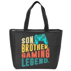 Funny Gamer Son Big Brother Gaming Legend Gift Boys Teenager Zip Tote Bag