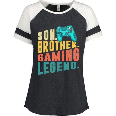 Funny Gamer Son Big Brother Gaming Legend Gift Boys Teenager Enza Ladies Jersey Colorblock Tee