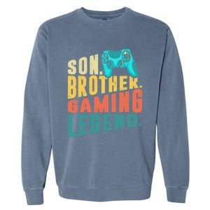 Funny Gamer Son Big Brother Gaming Legend Gift Boys Teenager Garment-Dyed Sweatshirt