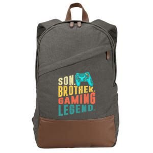 Funny Gamer Son Big Brother Gaming Legend Gift Boys Teenager Cotton Canvas Backpack