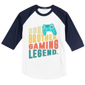 Funny Gamer Son Big Brother Gaming Legend Gift Boys Teenager Baseball Sleeve Shirt