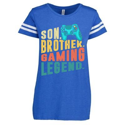 Funny Gamer Son Big Brother Gaming Legend Gift Boys Teenager Enza Ladies Jersey Football T-Shirt