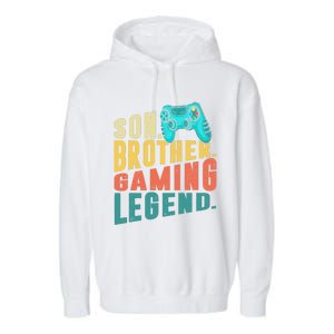 Funny Gamer Son Big Brother Gaming Legend Gift Boys Teenager Garment-Dyed Fleece Hoodie