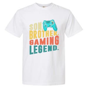 Funny Gamer Son Big Brother Gaming Legend Gift Boys Teenager Garment-Dyed Heavyweight T-Shirt