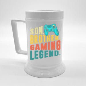 Funny Gamer Son Big Brother Gaming Legend Gift Boys Teenager Beer Stein