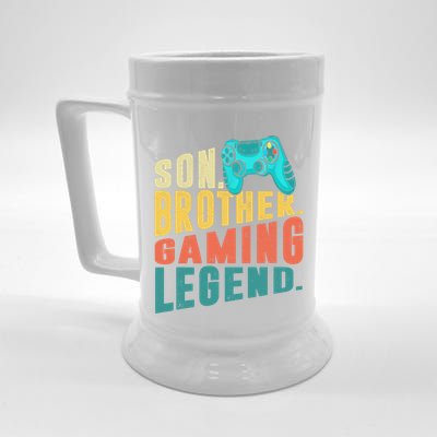 Funny Gamer Son Big Brother Gaming Legend Gift Boys Teenager Beer Stein