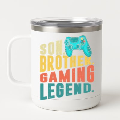 Funny Gamer Son Big Brother Gaming Legend Gift Boys Teenager 12 oz Stainless Steel Tumbler Cup