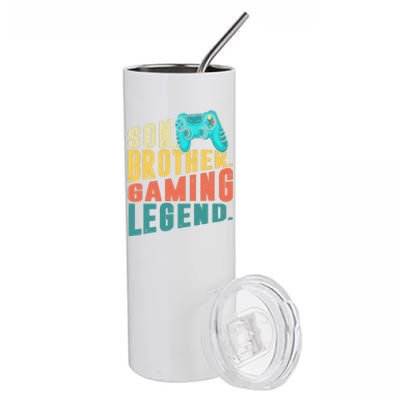 Funny Gamer Son Big Brother Gaming Legend Gift Boys Teenager Stainless Steel Tumbler