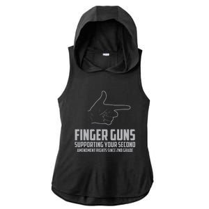 Finger Guns Supporting Your 2nd Amendment Rights Ladies PosiCharge Tri-Blend Wicking Draft Hoodie Tank