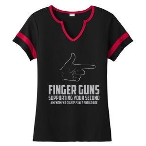 Finger Guns Supporting Your 2nd Amendment Rights Ladies Halftime Notch Neck Tee