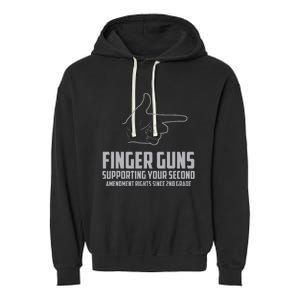 Finger Guns Supporting Your 2nd Amendment Rights Garment-Dyed Fleece Hoodie