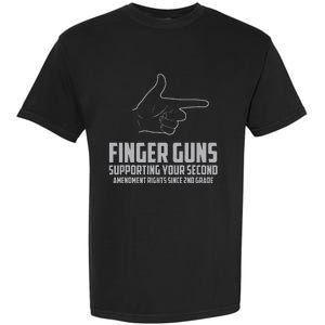 Finger Guns Supporting Your 2nd Amendment Rights Garment-Dyed Heavyweight T-Shirt