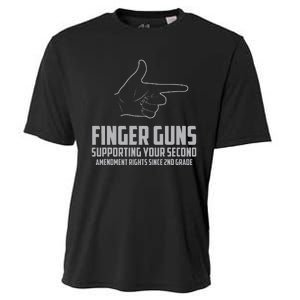 Finger Guns Supporting Your 2nd Amendment Rights Cooling Performance Crew T-Shirt