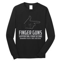 Finger Guns Supporting Your 2nd Amendment Rights Long Sleeve Shirt