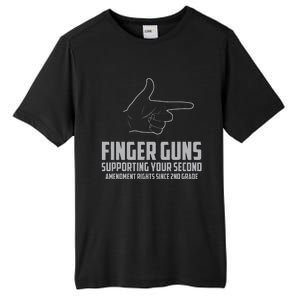 Finger Guns Supporting Your 2nd Amendment Rights Tall Fusion ChromaSoft Performance T-Shirt