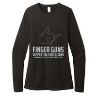 Finger Guns Supporting Your 2nd Amendment Rights Womens CVC Long Sleeve Shirt