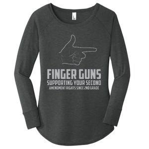 Finger Guns Supporting Your 2nd Amendment Rights Women's Perfect Tri Tunic Long Sleeve Shirt