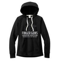 Finger Guns Supporting Your 2nd Amendment Rights Women's Fleece Hoodie