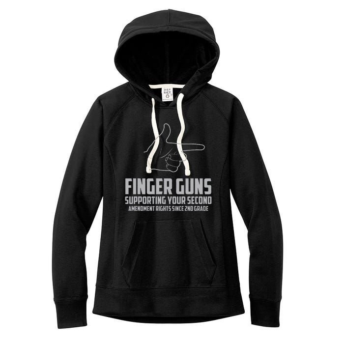 Finger Guns Supporting Your 2nd Amendment Rights Women's Fleece Hoodie