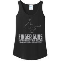 Finger Guns Supporting Your 2nd Amendment Rights Ladies Essential Tank