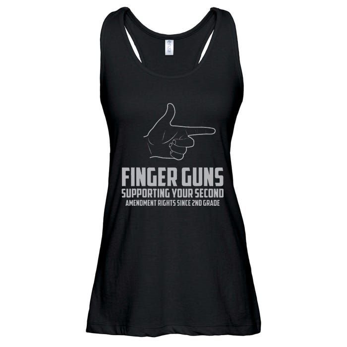 Finger Guns Supporting Your 2nd Amendment Rights Ladies Essential Flowy Tank