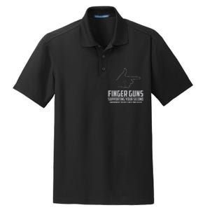 Finger Guns Supporting Your 2nd Amendment Rights Dry Zone Grid Polo