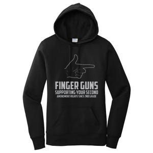 Finger Guns Supporting Your 2nd Amendment Rights Women's Pullover Hoodie