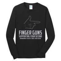 Finger Guns Supporting Your 2nd Amendment Rights Tall Long Sleeve T-Shirt