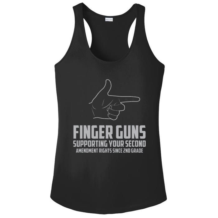 Finger Guns Supporting Your 2nd Amendment Rights Ladies PosiCharge Competitor Racerback Tank