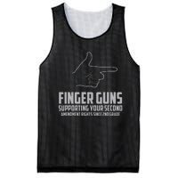 Finger Guns Supporting Your 2nd Amendment Rights Mesh Reversible Basketball Jersey Tank