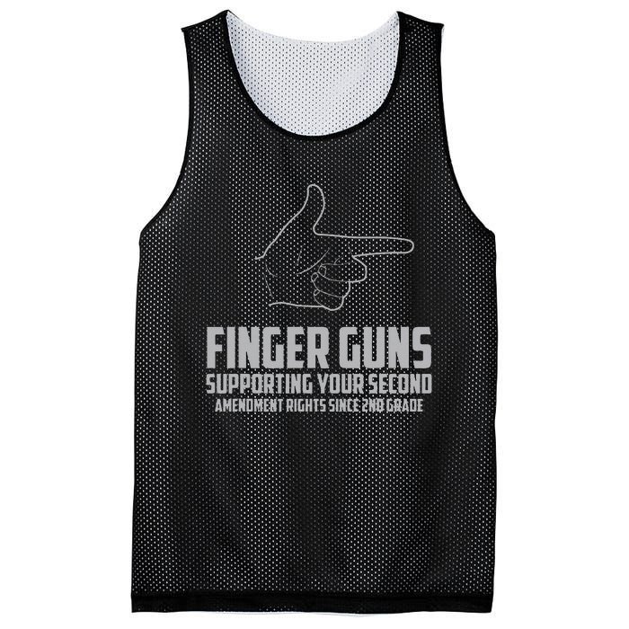 Finger Guns Supporting Your 2nd Amendment Rights Mesh Reversible Basketball Jersey Tank