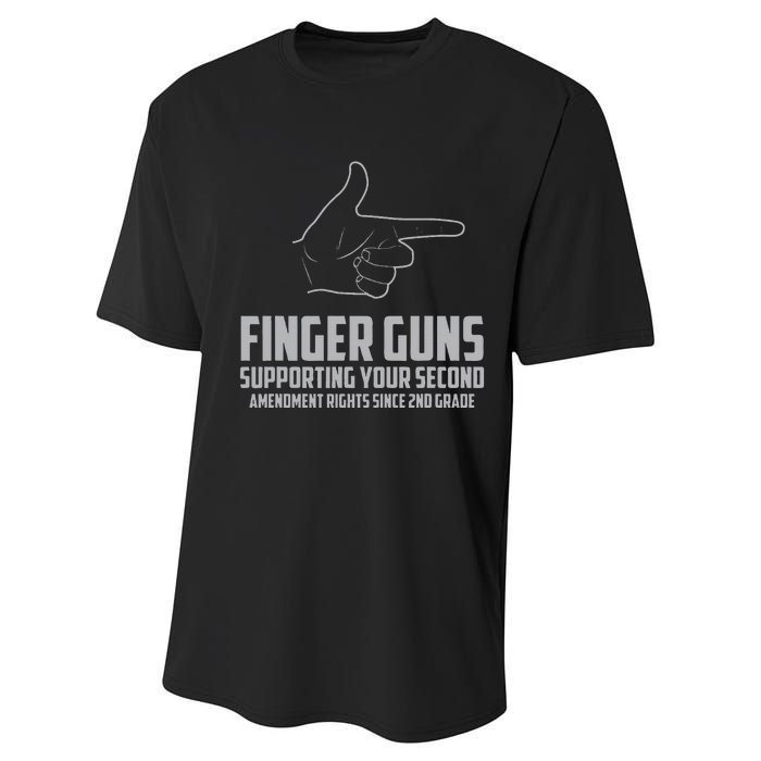 Finger Guns Supporting Your 2nd Amendment Rights Performance Sprint T-Shirt