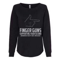 Finger Guns Supporting Your 2nd Amendment Rights Womens California Wash Sweatshirt