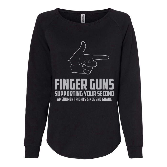 Finger Guns Supporting Your 2nd Amendment Rights Womens California Wash Sweatshirt