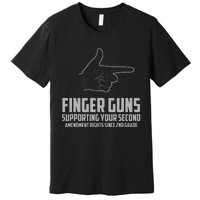 Finger Guns Supporting Your 2nd Amendment Rights Premium T-Shirt