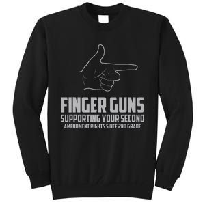 Finger Guns Supporting Your 2nd Amendment Rights Tall Sweatshirt