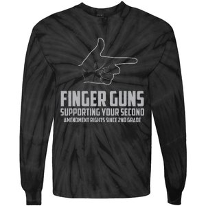 Finger Guns Supporting Your 2nd Amendment Rights Tie-Dye Long Sleeve Shirt