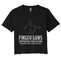 Finger Guns Supporting Your 2nd Amendment Rights Women's Crop Top Tee