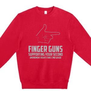 Finger Guns Supporting Your 2nd Amendment Rights Premium Crewneck Sweatshirt