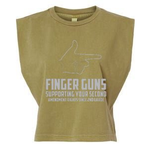 Finger Guns Supporting Your 2nd Amendment Rights Garment-Dyed Women's Muscle Tee