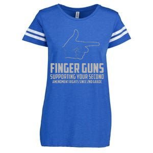 Finger Guns Supporting Your 2nd Amendment Rights Enza Ladies Jersey Football T-Shirt