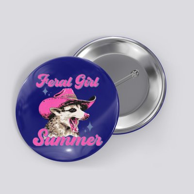 Feral Girl Summer Opossum Button