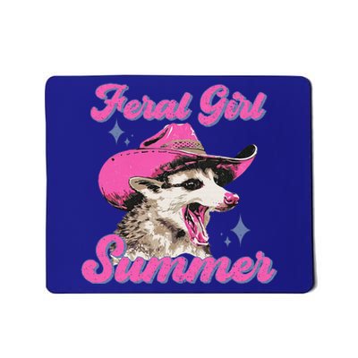 Feral Girl Summer Opossum Mousepad